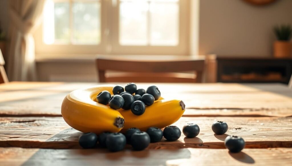 eating bananas and blueberries together