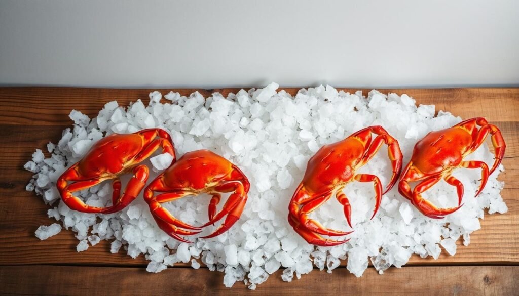 storing crabs on ice