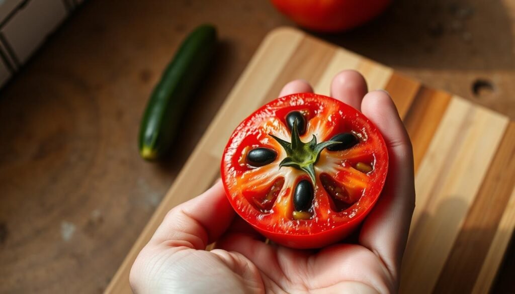 eating tomatoes with black seeds