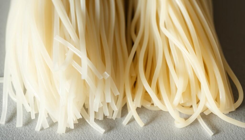 nutritional differences between raw and cooked rice noodles
